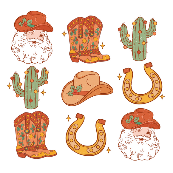 Santa, Boots, Cactus