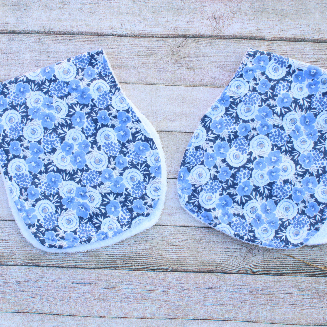 Blue Floral Burp Cloth