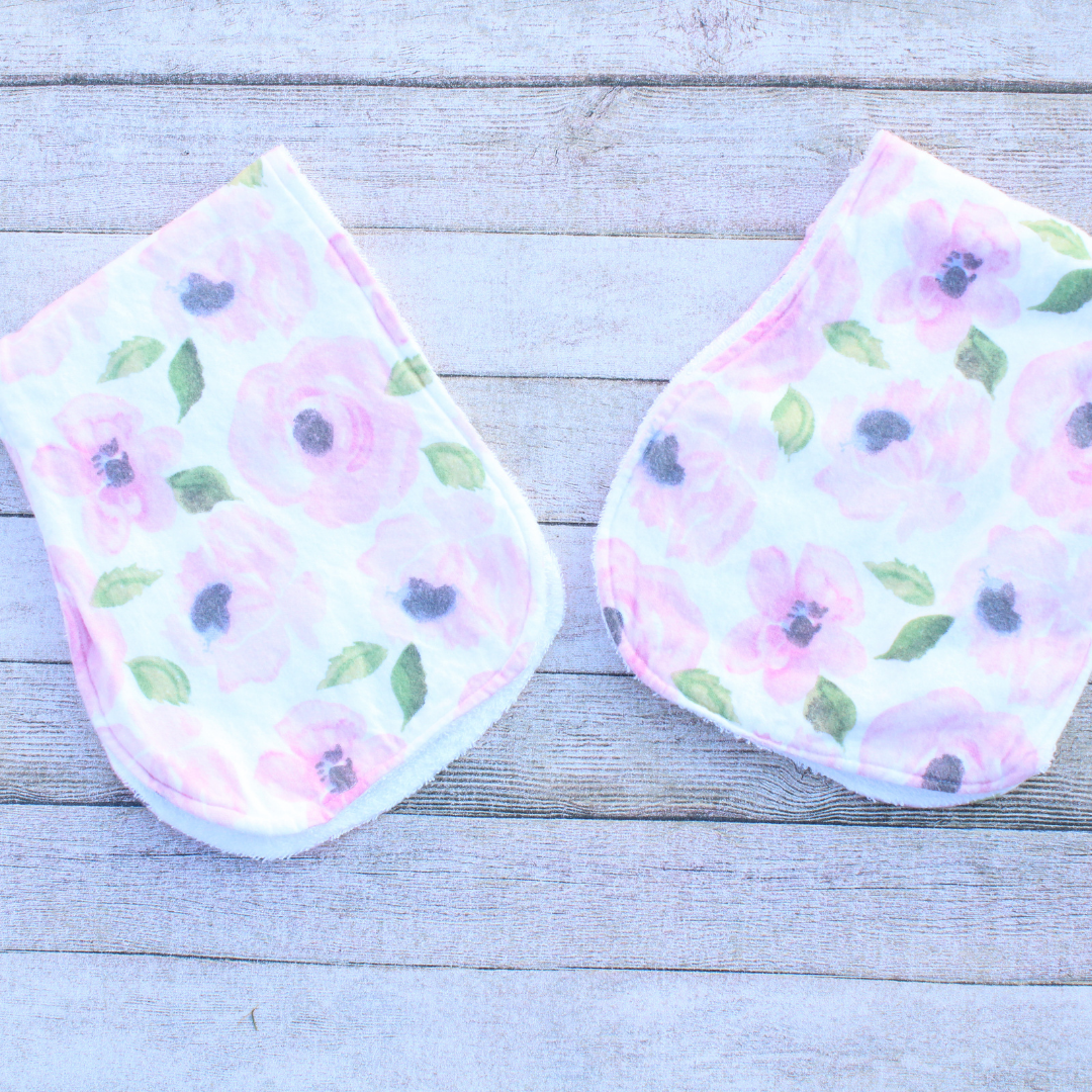 Pink Roses Burp Cloth