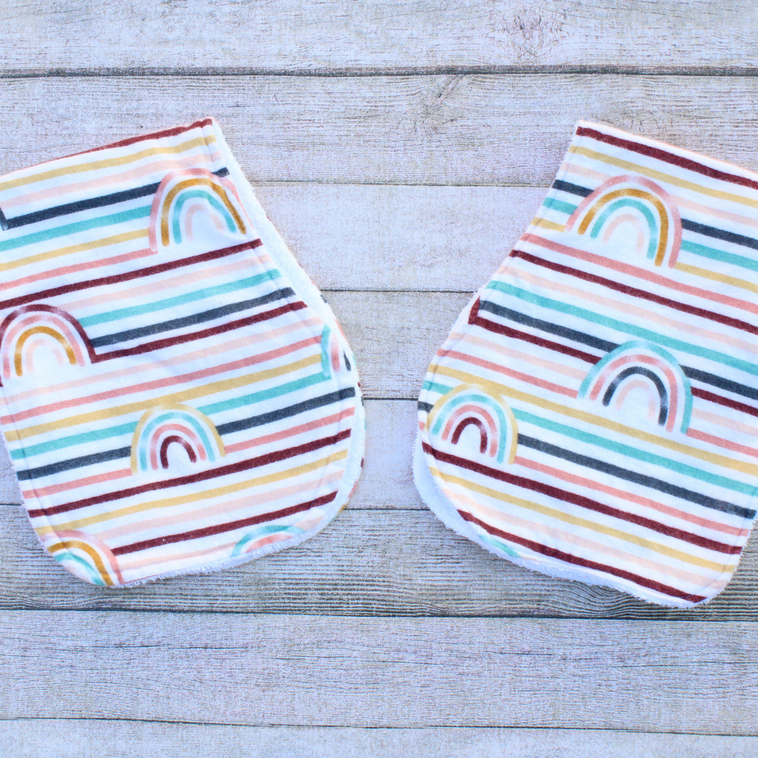 Rainbow Baby Burp Cloth