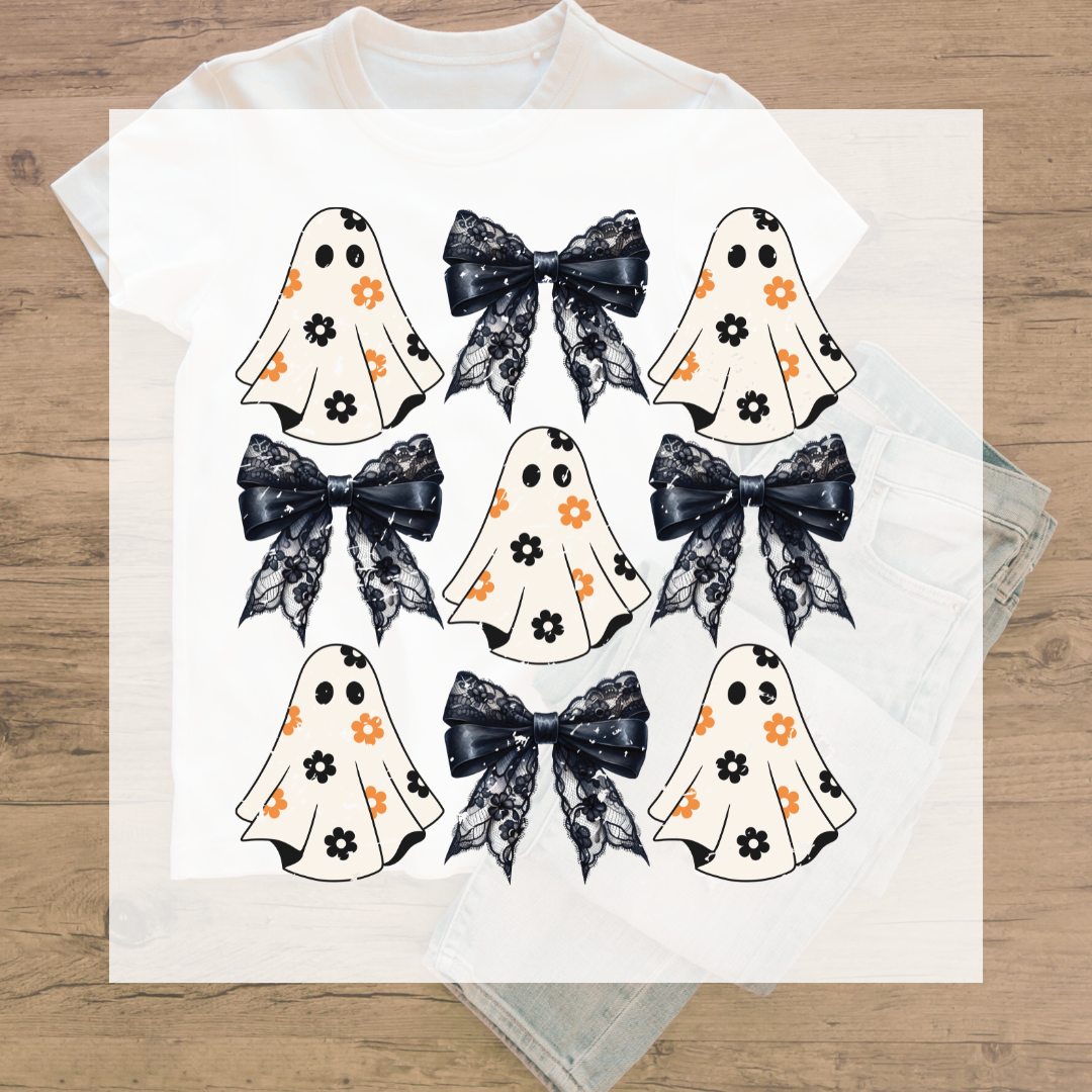 Halloween Coquette Black Bows Trsansfer