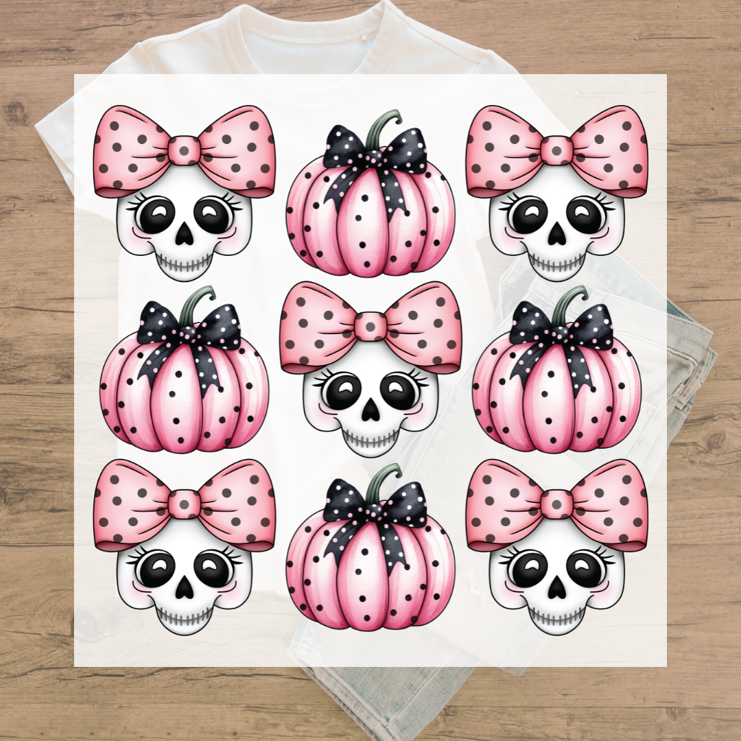 Halloween Skull Coquette Transfer