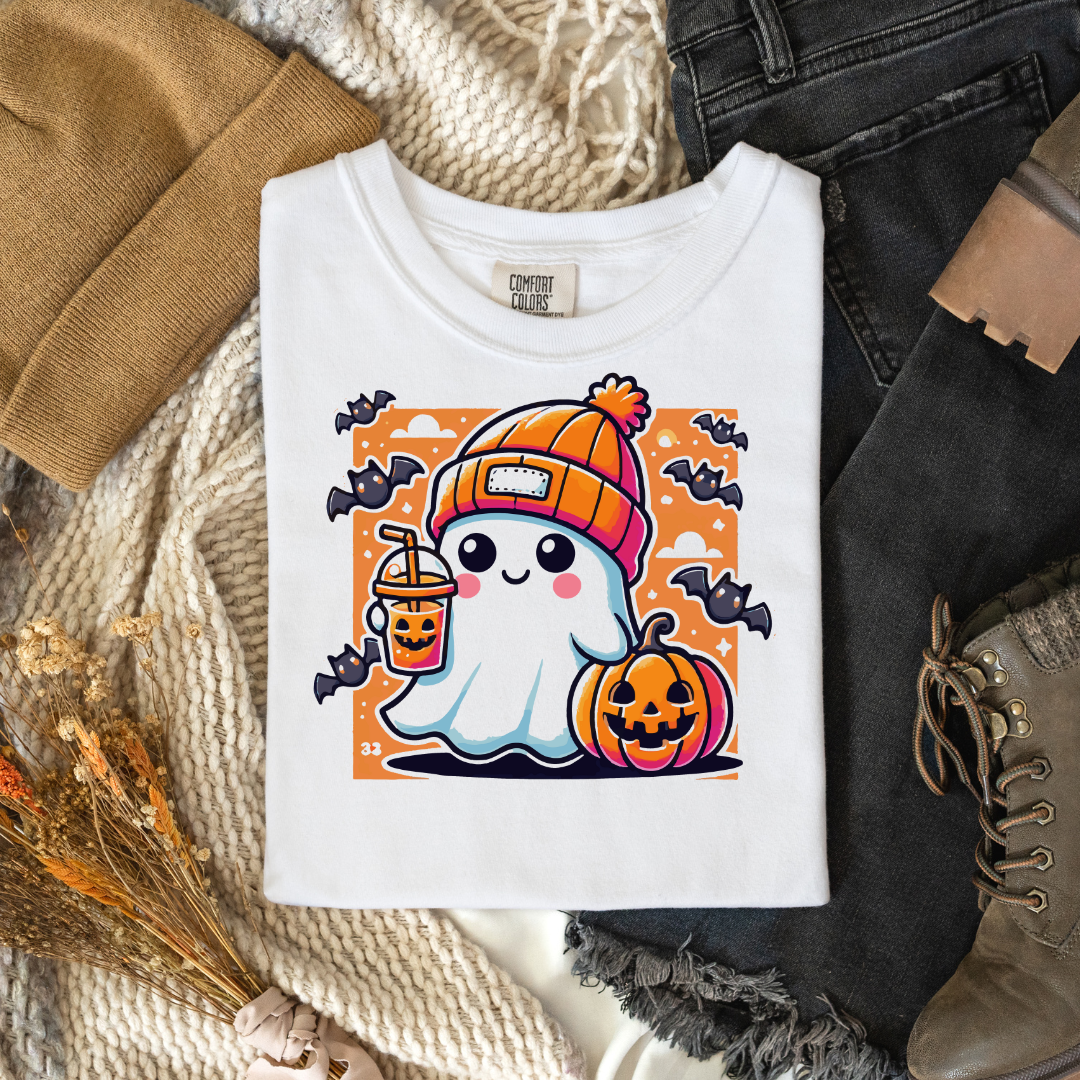 Cute Ghost With Drink Transfer