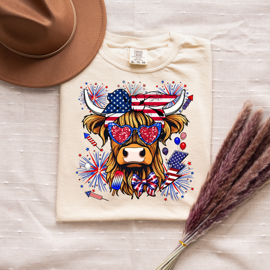 4th of July Highland Cow