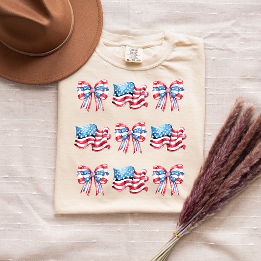4th of July Coquette Flag & Bow
