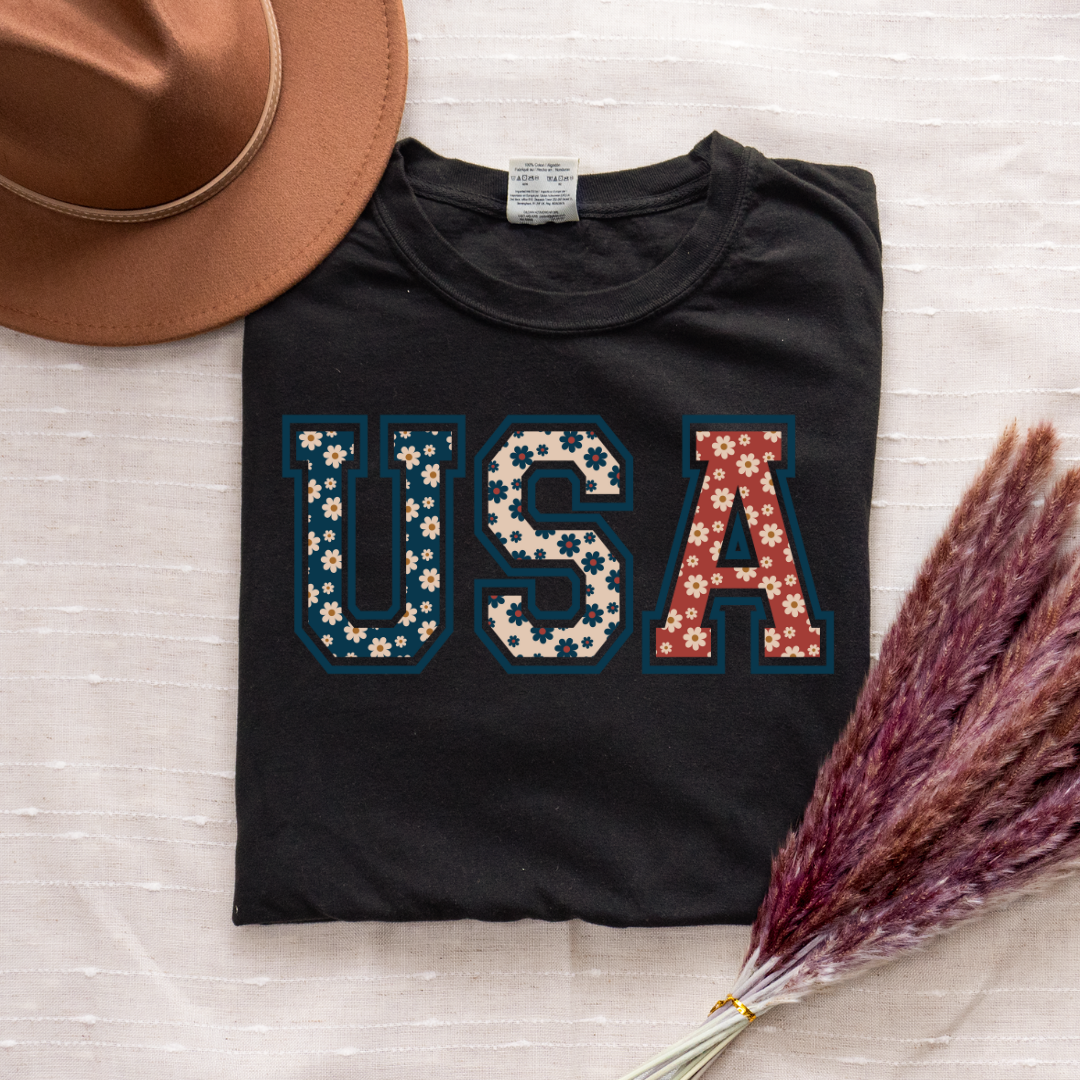 Patriotic USA Retro Flowers