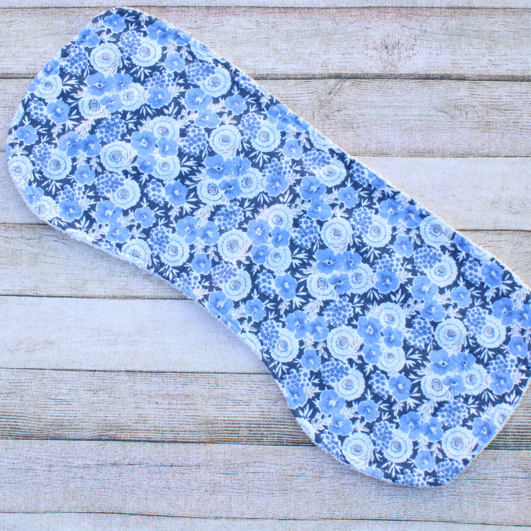 Blue Floral Burp Cloth