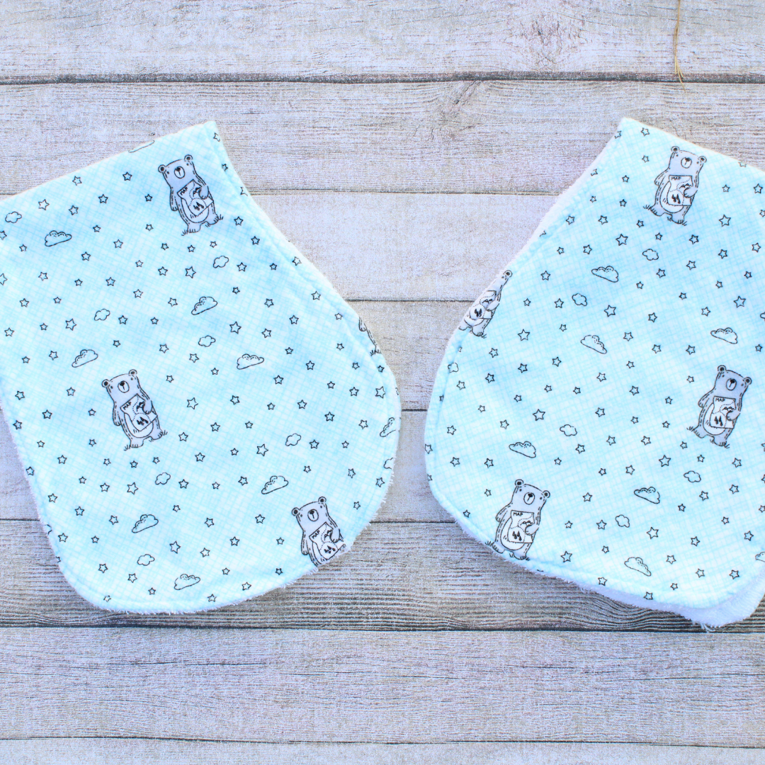 Blue Bear Burp Cloth